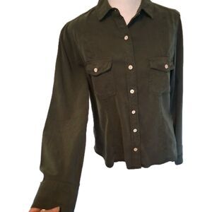 Anthropologie Cloth & Stone Button Down Sz Xs Normcore Minimalist Luxury Preppy